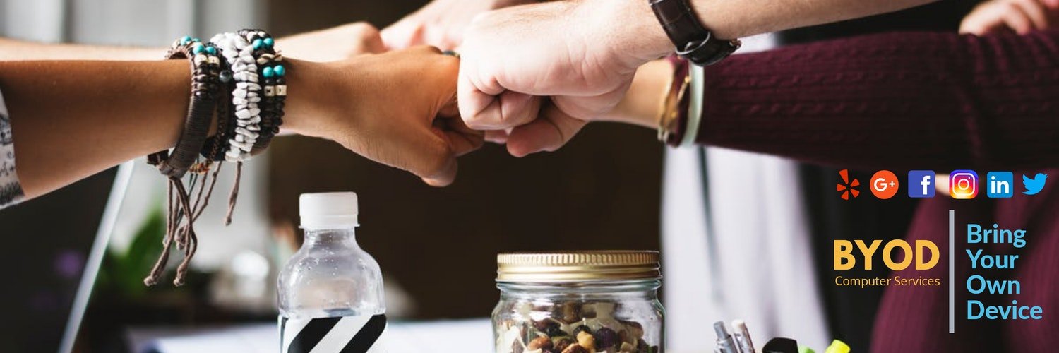 BYOD Computer Services banner with hands