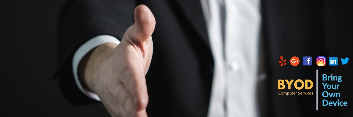 closeup shot of a hand for BYOD banner